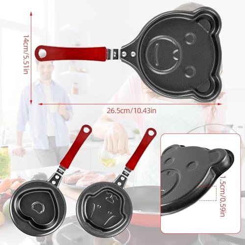 Image of Cartoon Shape Mini Non-Stick Egg Frying Pan - Fun Pancake & Omelette Pan for Breakfast, Cute Design for Kids & Adults, Suitable for Gas Stove & Induction Cooker (1pc)