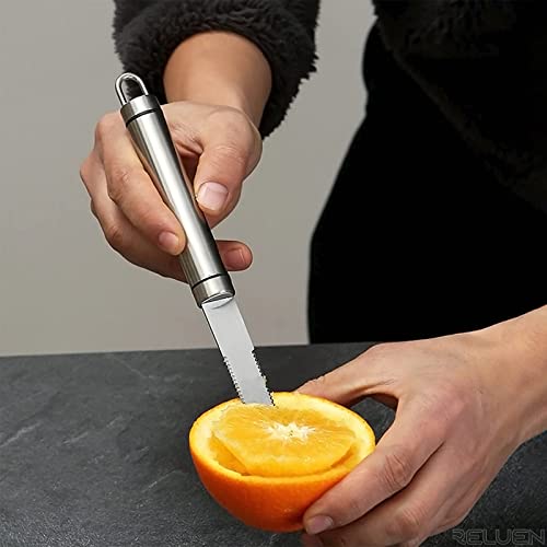 Reluen Stainless Steel Grapefruit Knife Curved Knife - Grapefruit Knife Curved Serrated Bread Knife Kitchen Knifes Small Knives Fruit Knife Stainless Steel Chef Kitchen Knife Curved Carving Tool #TOP5