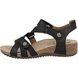 Josef Seibel 78811 Natalya 11 Damen Sandalen,Keilsandalen,Keilsandaletten,Keilabsatz,Sommerschuh,bequem,flach,Frauen,schwarz(Schwarz)