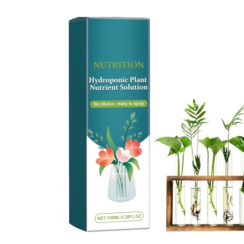 Fertilizante Hidropónico Natural – Solución Líquida De Nutrientes Para Plantas 100ml | Fertilizante Para Jardines, Hierbas Aromáticas, Bambú | Estimula La Salud Y El Crecimiento De Las Plantas En Hidr