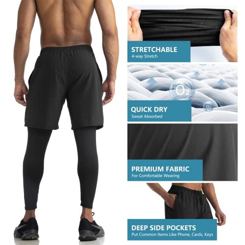 2 in 1 Running Pants with Towel Loop - Men's Athletic Compression Gym Pants2