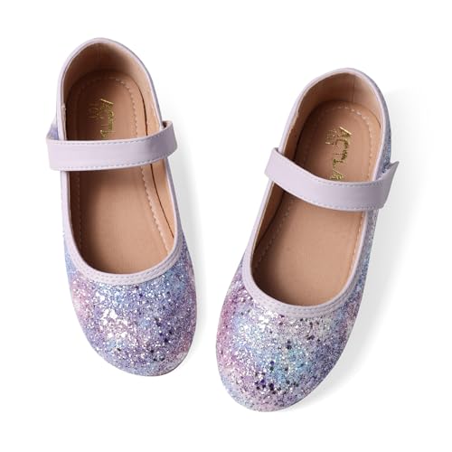 Mermaid Glitter Princess Ballet Flats for Girls, Mary Jane Shoes Dress Shoes for Girl Back to School Princess Wedding Shoes (Toddler/Little Kid/Big Kids)