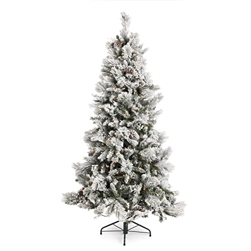 Home Heritage Snowdrift 6.5 Ft Flocked Pine...