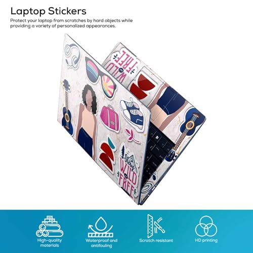 Image of Galaxsia Floral D25 Full Body Vinyl Laptop Skin /Sticker /Cover Upto 15.6 Inches Laptops Laminated-Removable-HD Quality Compatible for Hp-Dell-Sony-Lenovo-Asus etc.(15x10 Inches)