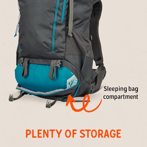 Image of Kelty Asher Backpack, Daypack to Multi-Day Backpacking Capacity, Hiking, Lightweight Travel Pack, Internal Frame (65L Beluga)