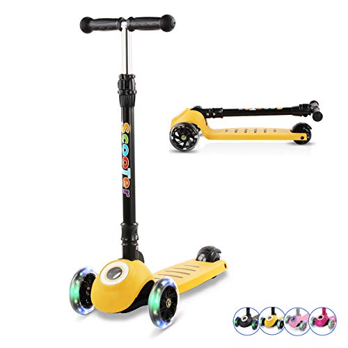 Kick Scooter for Kids, 3 Wheel Scooter for Toddlers Girls&Boys with Folding T-Bar