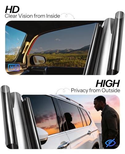 Image of IAQWE 50% VLT Ceramic Car Window Tint Film 24 in x 10 ft Roll | High Heat Rejection, UV Block, Privacy, Shatterproof, Scratch Resistant & No Signal Interference