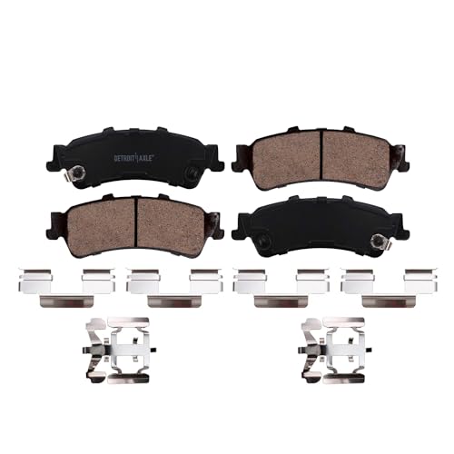 Image of Detroit Axle - Rear Brake Pads for 1999-2006 Chevrolet Silverado 1500 GMC Sierra 1500 Astro Safari Tahoe Yukon Cadillac DeVille DTS, Ceramic Brake Pads Replacement