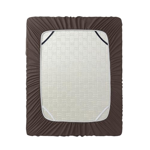Image of Hearth & Harbor Extra Deep Pocket Full Fitted Sheet - Fits 18 to 24 Inch Mattress - Ultra Soft 1800 Microfiber, Wrinkle-Free & Breathable - Hotel Luxury Fitted Sheet Only, Brown