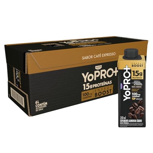 Pack YoPRO Bebida Láctea Energy Boost UHT Café Expresso 15G de Proteínas 250ml - 24 Unidades