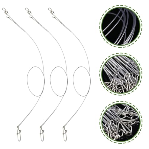 Hilos de acero inoxidable para pesca con giratorios y snaps 24 piezas miniatura 7