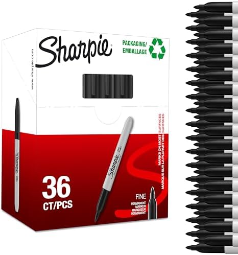 Sharpie Permanent Markers | Fine Point | Black | 36 Count