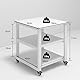 PUNCIA 3-Ebene Druckertisch mit Universalrollen mobiler Druckerständer aus Holz & Metall Druckerwagen Stauregal 50x50x50cm bis zu 70 kg belastbar weiß für Büro Zuhause Office Schule