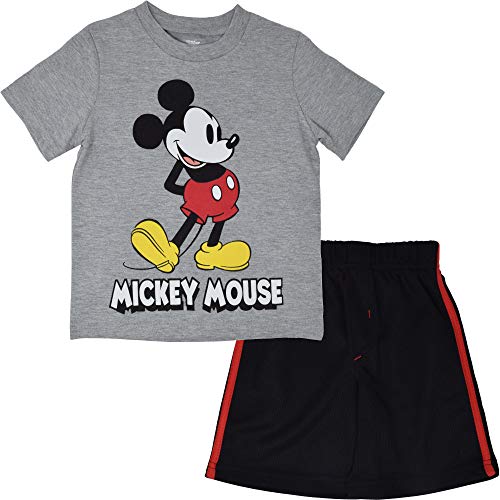 Disney Mickey Mouse Toddler Boys Mesh Shortsets Gray-Black 12 Months