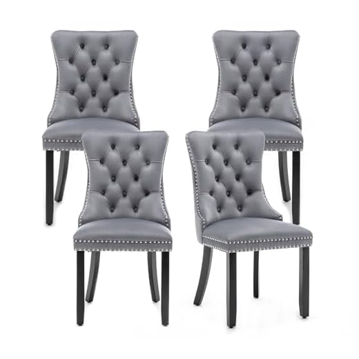 Hixkol Plush Velvet Dining Chairs Set of Four