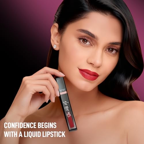 Image of RENEE Stay With Me Matte Transferproof Liquid Lipstick- Hunger for Berry | Waterproof & Smudge-proof | Bold Pigment, Lightweight & Long-lasting | With Hyaluronic Acid & Vitamin E | 6 ml