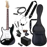 Photogenic フォトジェニック エレキギター 初心者入門 ビギナーセット STタイプ 左利きモデル ブラック ST-250LH/BK [ソフトケース/シールド/ミニアンプ/チューナー/ヘッドフォン/ストラップ/ピック/ピックケース/クロス/調整用レンチ付属]