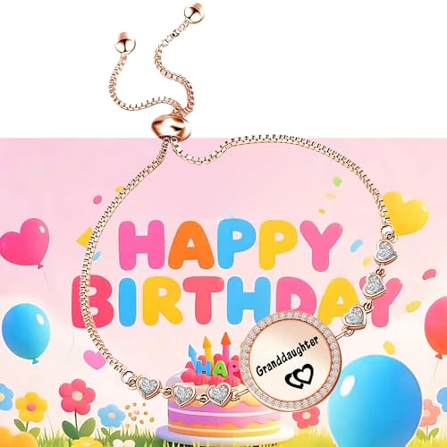 Image of FEELMEM Nana's Granddaughter Slider Bracelet Gift for from Nana Granddaughter Birthday Graduation Gift