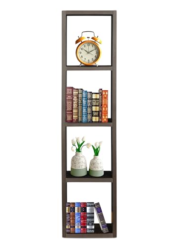 Image of SBF Furniture Tree Bookshelf Floor Standing Bookcase Free Standing Multipurpose Storage Rack for Books Magazines Organizer Showcase DIY (NEW MINI GHODO - Brown, NEW MINI GHODO)
