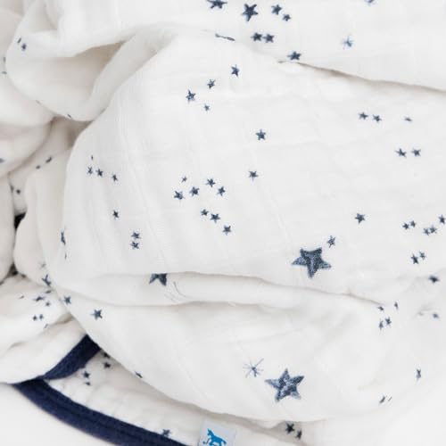 Image of Little Unicorn Muslin Quilt Blanket | 100% Cotton Soft Multi-Layered Muslin Fabric | Toddler & Baby Blanket | 47 inchx47 inch | for Nursery, Crib, Shower Gifts (Shooting Stars)
