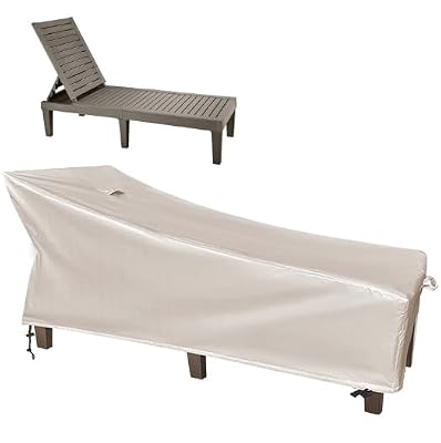 SIHAIAN Patio Lounge Chair Cover Waterproof Outdoor Chaise Lounge Covers UV Resistant Special Fixed Design 78Lx32Wx35H Beige 1Pack Patio Furniture Covers