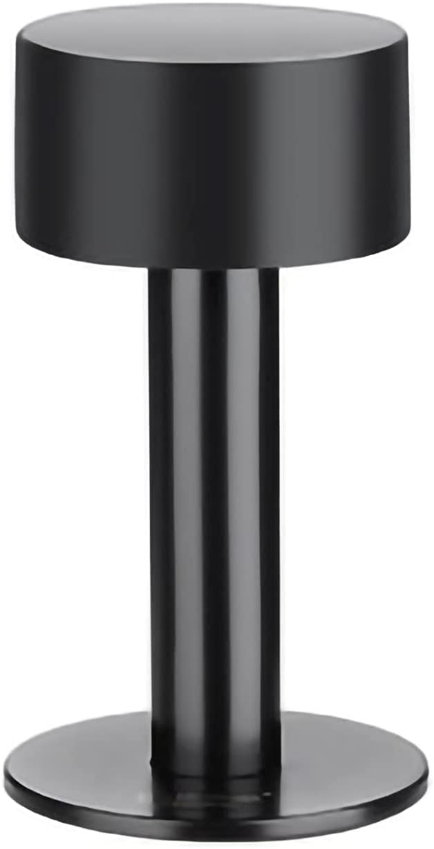 Door Stopper, Long Stainless Steel Rubber Buffer Wall-Mount Doorstop Black Stop(45 * 80mm)