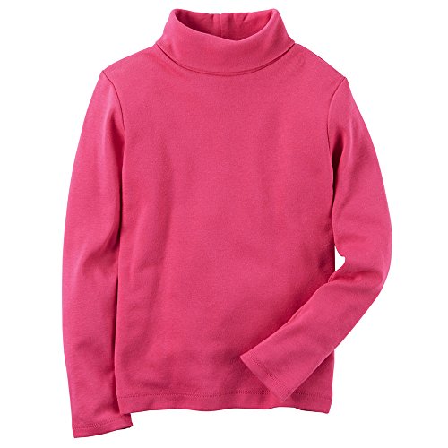 Col roulé en coton rose fuchsia parfait pour l'école et les sorties en automne