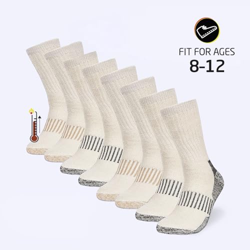 HOT FEET Cozy Wool Blend Kids Socks - Crew Winter Socks for Boys/Girls - 4 Pack4