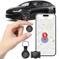 Traceur GPS Voiture, Tracker GPS Voiture Magnétique, Traceur Enfant Caché, Traceur sans Abonnement, APP Find Tag, Compatible avec iOS et Android, Adapté aux Véhicules, Animaux et Bagages - Noir