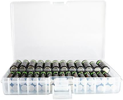 Foto&Tech Clear AA/AAA Plastic Battery Storage Case/Organizer/Holder (Holds 46 AA batteries or 64 AAA batteries)