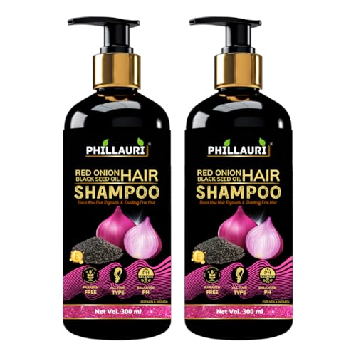 Image of Red Onion & Black Seed Oil Shampoo For Hair Fall Control| Shampoo For Dry And Frizzy Hair | 600ml (Pack Of 2)