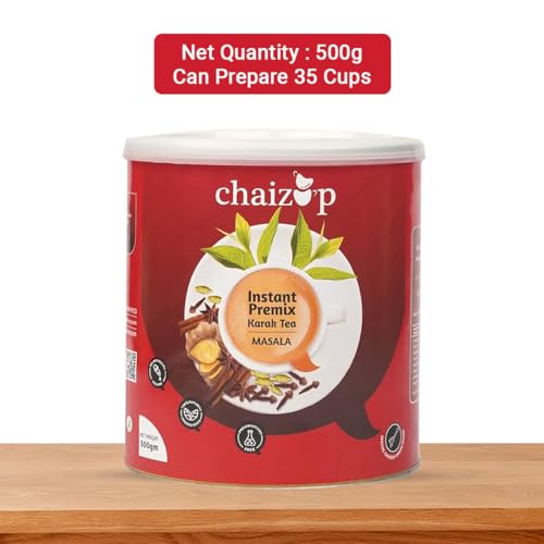 Image of Chaizup Daily 1 Min Instant Masala Tea Premix - 500g Can | Masala Flavours | Approx. 35 Servings | 500g