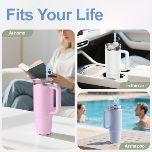 YOTIME 6Pcs Silicone Straw Covers Cap, 10mm Straw Toppers for Stanley - image 5