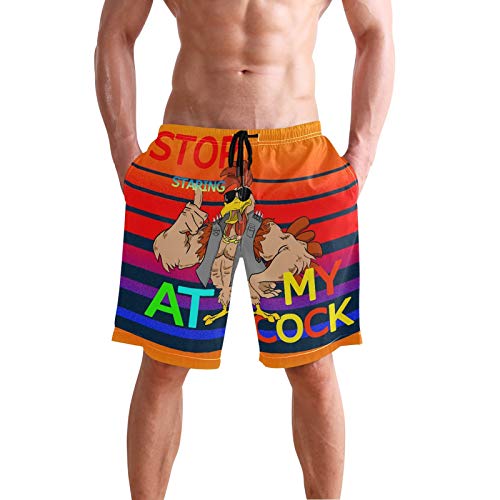 Men's Swim Trunks Colorful Golden Animal Print Board Shorts for Men Quick Dry Bathing Suit with Mesh Lining Pocket3