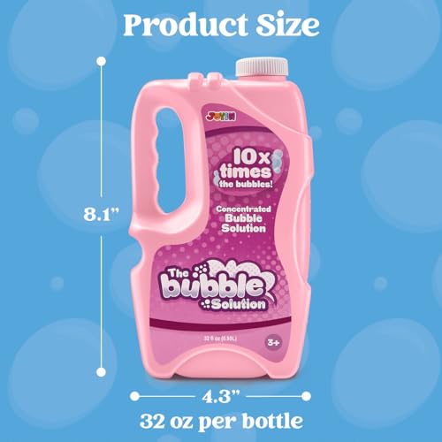 Image of JOYIN 32 OZ Concentrated Bubble Solution for Bubble Machines (Up to 2.5 Gallons), Concentrated Solution Refills for Machine, Wands, Blower, Easter, Kids, Parties