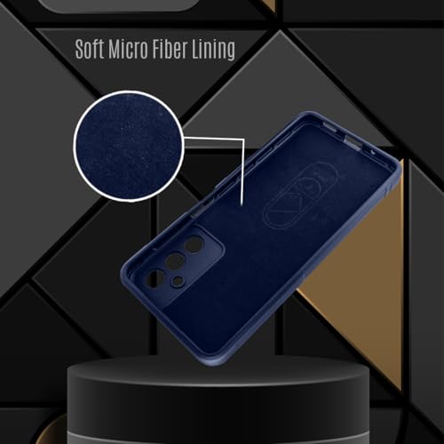 Image of Liquid Silicon Back Cover Case for iQOO Z10 5G / Vivo T4 5G Shockproof Military Grade Protection with Shockproof 10X Bumpers Micro-Fibre Cloth On Inner Side - Blue