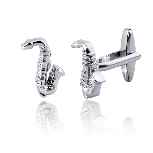 Mancuernillas saxofón para hombre y músico miniatura 1