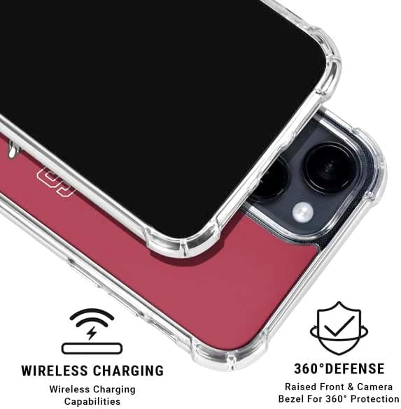 Skinit Clear Phone Case Compatible with iPhone 15 - Officially Licensed University of Arkansas-Fayetteville Razorbacks Logo Design