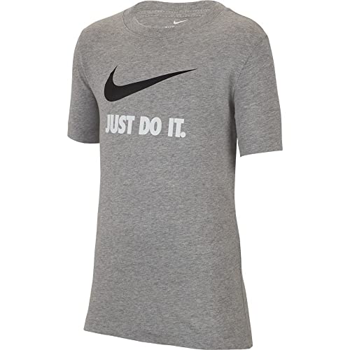 Nike Boys' Tee Just Do It Swoosh, Dark Grey Heather, Large