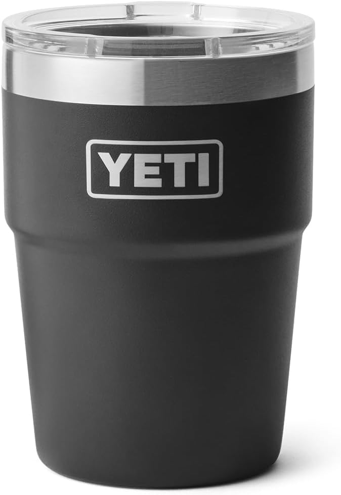 YETI Rambler 16 oz (473 ml) Stackable Cup with Removable Magslider Lid, Stainless Steel Vacuum Insulated Coffee Cup, Black - Image 3