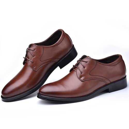 Image of Dress Shoes for Men Lightweight Breathable Lace Up Wedding Shoes Casual Modern Business Formal Oxfords Shoes