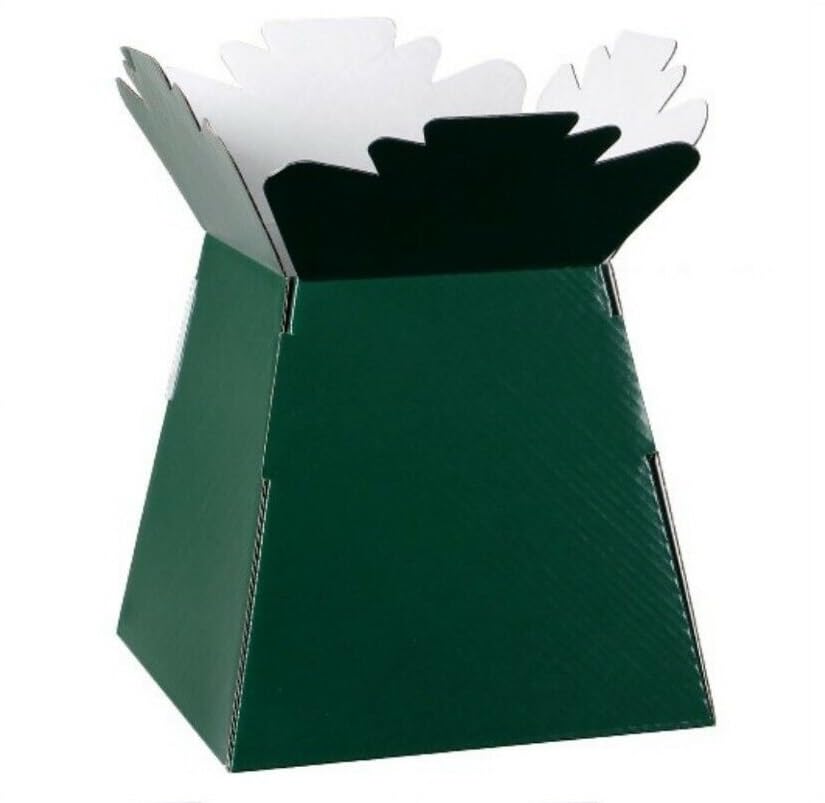 INERRA Florist Boxes - Living Vases for Flower Bouquet Box Making - Pack of 10 (Dark Green), Standard