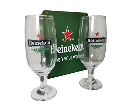 KIT HOME BAR CERVEJA 3 PEÇAS = 2 TAÇAS + ESTOJO DE MADEIRA