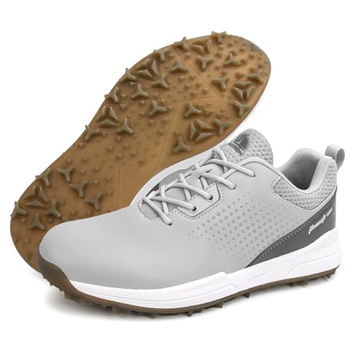Zapatillas de golf hombre sin tacos de cuero impermeable antideslizante y calzado de talla grande