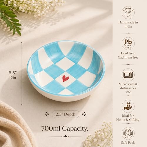 Image of Ceramic Snack Bowl Set for Serving, Dessert & Fruits | Multipurpose Kitchen Bowls Set | Premium Aesthetic Small Serving Bowls | Green & White | Pack of 2 | 700ml