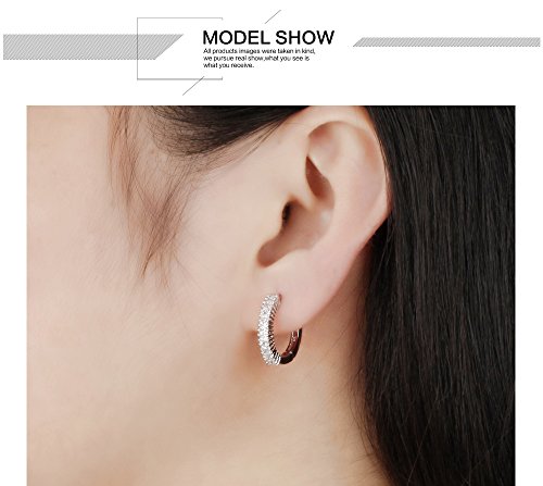 18K Gold Tone Titanium Steel Lucky Rhinestone Hoop Earrings For Women #TOP6