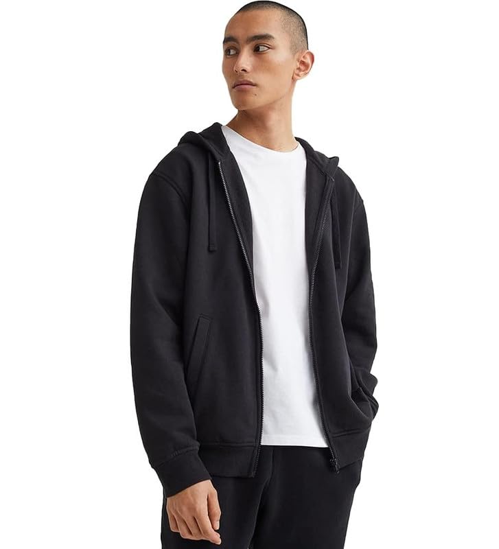 drobe Plain chain hooded Zipper Jacket for Men-picture-51