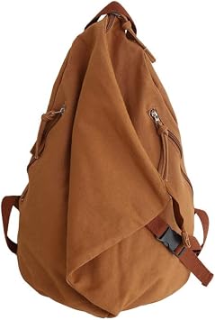 Sumleno Canvas Vintage Backpack, Casual Daypack Outdoor Travel Rucksack Hiking Backpacks for Men and Women Brown,One Size