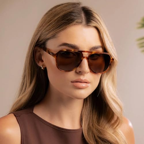 Image of WearMe Pro Chic Retro Oversized Polarized Sunglasses: Statement Aviators for Women