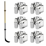 Sinbana 6pcs Wall Mount Hockey Stick Holder Rack, Stainless Steel Ice Hockey Stick Organizer with Mounting Hardware Multi-Angle Secure Storage Display for Sports Gear & Equipment (Gray)